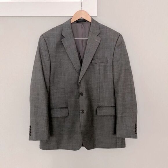 🟢3 items for $20—CHAPS Gray Wool Sport Coat Blazer Notched Lapels Pockets 44R - Picture 1 of 7